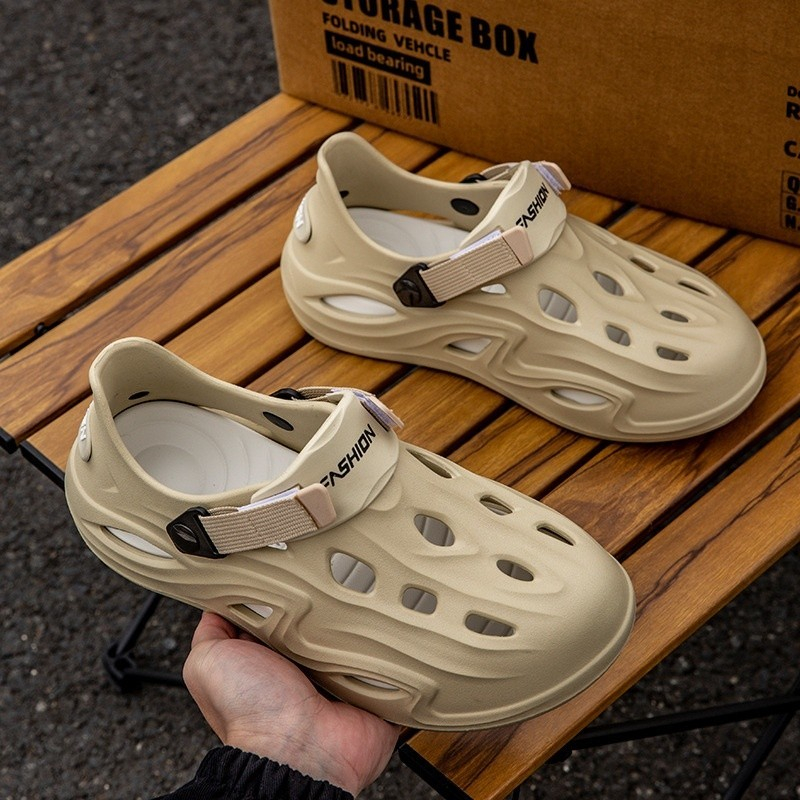 Giày Nhựa Lỗ  Đi Ngoài Trời Bãi Biển Lái Xe, Chống Trơn Trượt  Kiểu Dáng Thể Thao