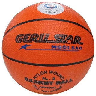 Bóng rổ Geru Star cao su cam, chất liệu cao su kèm kim bơm banh và lưới đựng banh ( số 3 -> số 7 )