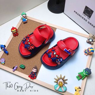 Dép Quai Hậu Bánh Mỳ Bé Trai Bé Gái Siêu Nhẹ Chống Trơn Đi Mưa Siêu Nhân Người Nhện Kurumi Koromi LS033