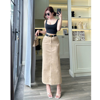 HQJeans® Chân váy dài kaki giãn dáng dài siêu tôn dáng mẫu thiết kế mới HQ176