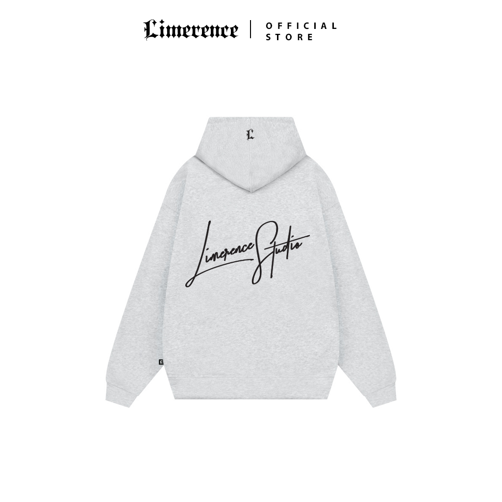  Áo Khoác Hoodie Zip LIMERENCE nỉ bông xám tiêu oversized nam nữ form rộng Localbrand 