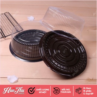 Hộp đựng bánh tròn 20cm đế đen A024 (10 hộp) đựng bánh sinh nhật, bánh rau câu, xôi hoa đậu