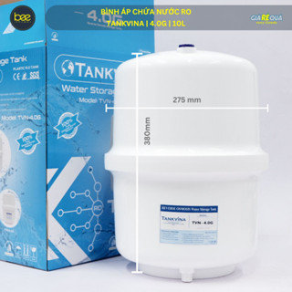 Bình Áp Chứa Nước RO Tankvina 4G (10L) - Kèm Van Bảo Vệ Quá Áp - Dùng Cho Mọi Máy Lọc Nước