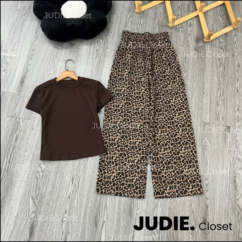 Quần Suông Da Báo Chất Umi Hàng Cao Cấp Hottend,Quần Ống Rộng Da Báo Nữ JUDIE.Closet