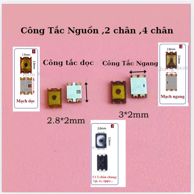 Công tắc 2 chân,4 chân dành cho nhiều máy Androi,samsung