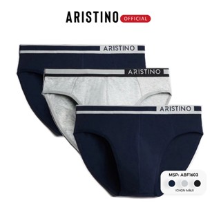 Quần lót nam ARISTINO sịp cotton mềm cạp chun logo dệt kim co giãn khử mùi co giãn 4 chiều - ABF1603