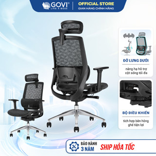 Ghế công thái học Solo Batman Đệm đỡ lưng nâng hạ, Vải lưới Yidartex, Bảo hành 5 năm