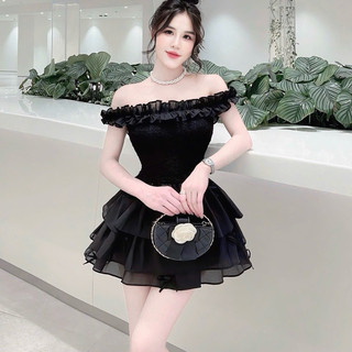 Váy tơ chun quây xòe