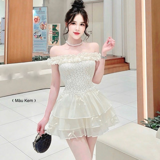Váy tơ chun quây xòe