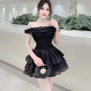 Váy tơ chun quây xòe