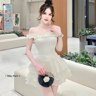 Váy tơ chun quây xòe