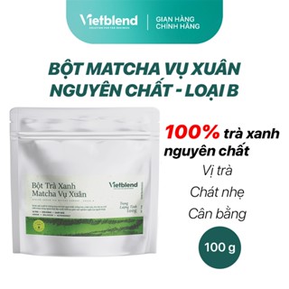 Bột Matcha Trà Xanh Nguyên Chất Vụ Xuân VIETBLEND (loại B) Túi 100g
