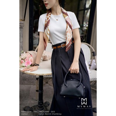 Áo Thun Nữ MY WAY Cotton Cổ Tròn Dáng Ôm Body Sang Trọng 6MAT2209w