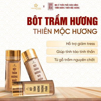 Bột trầm hương cao cấp Thiên Mộc Hương xông thơm nhà, văn phòng, tẩy uế lưu hương 2-3 giờ