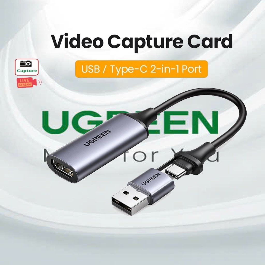Card ghi hình Ugreen 40189 25854 CM489 HDMI to USB + Type C,Video Capture live streaming
