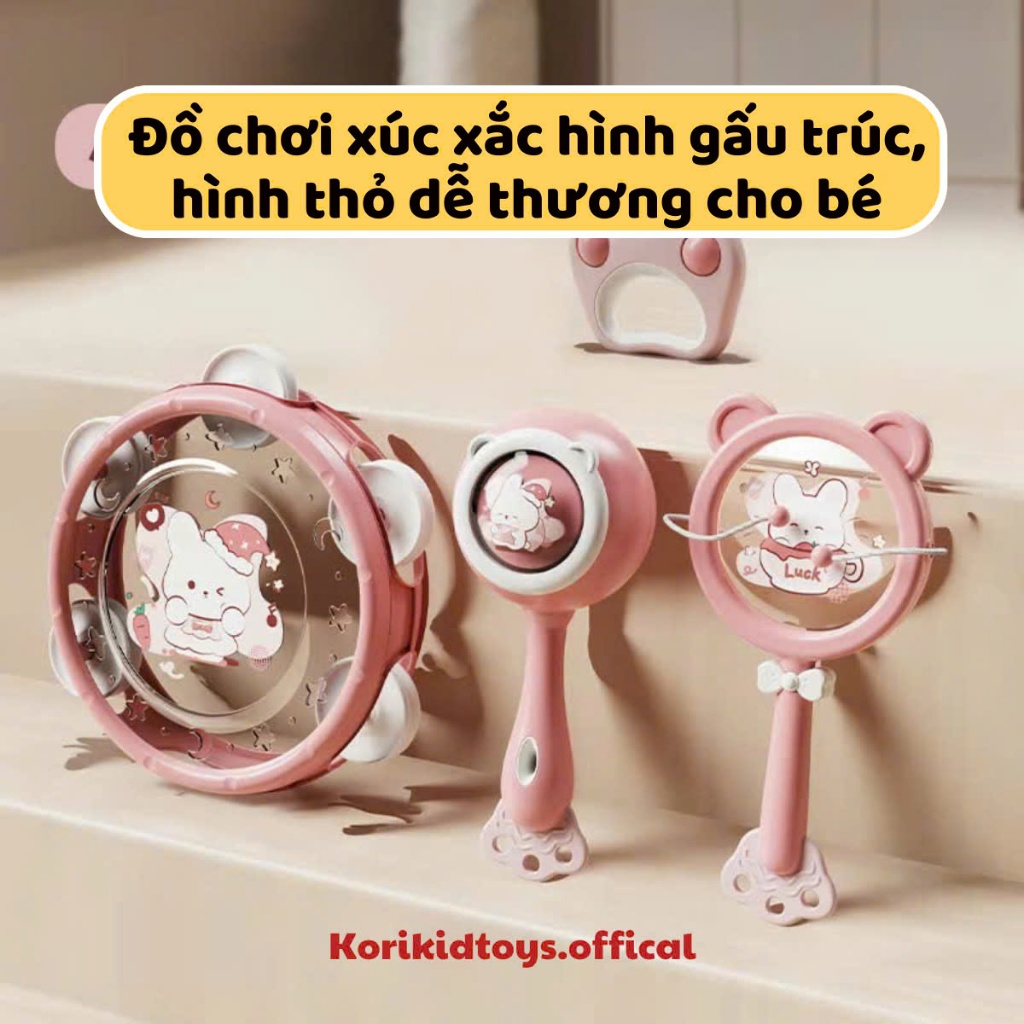 Bộ đồ chơi xúc xắc hình gấu trúc, hình thỏ dễ thương cho bé