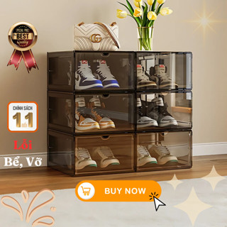  COMBO 6 Hộp Đựng Giày Nhựa Cứng Cao Cấp – Size Lớn Cửa Nam Châm Lắp Ráp Dễ Dàng Bền Đẹp & Tiện Lợi. 