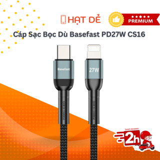 Dây sạc nhanh 20W Basefast cáp PD27W dài 1m 2m bọc dù siêu bền dành cho iphone