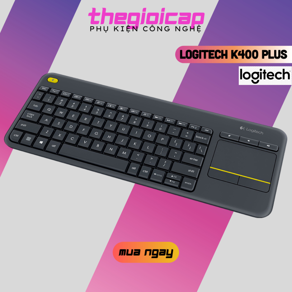 Bàn phím không dây Logitech K400 Plus TV Đen
