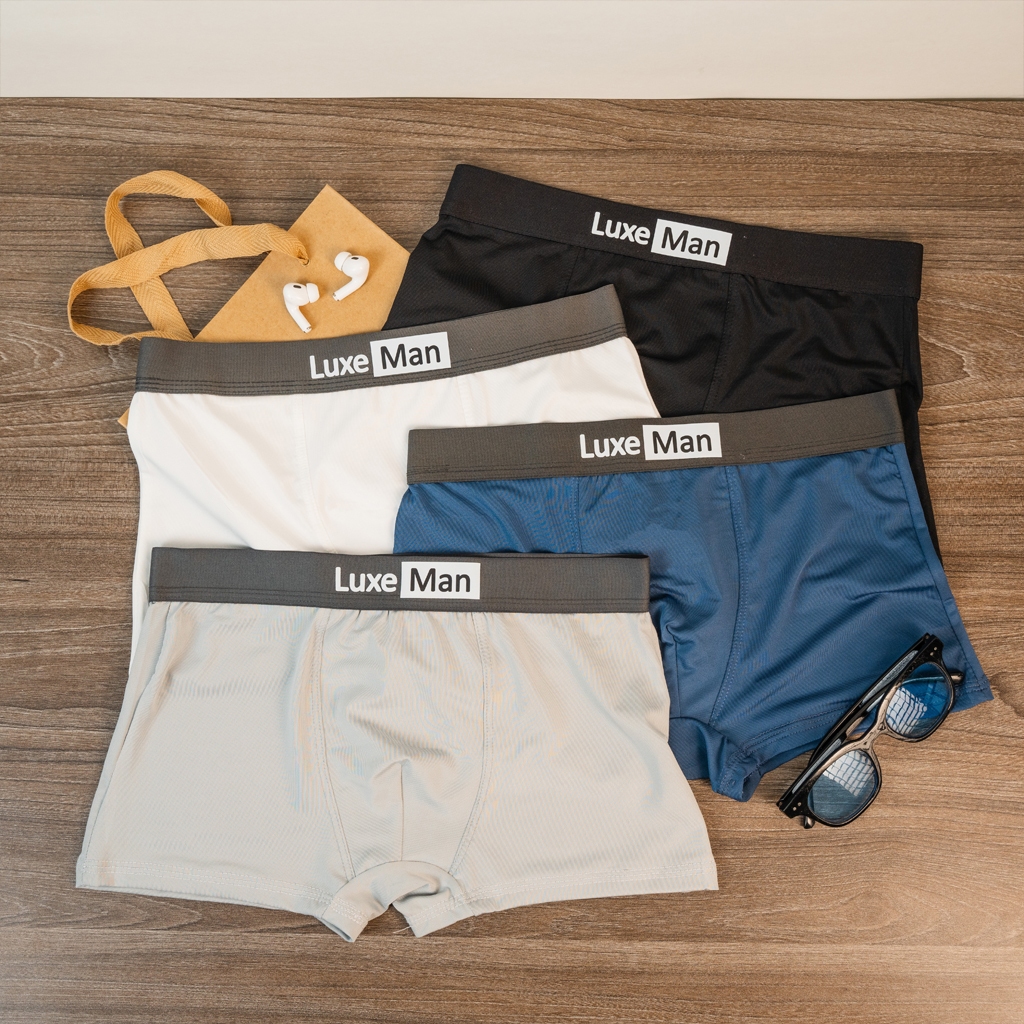 [COMBO 4] Quần Sịp Đùi Luxe Man Cao Cấp, Quần Boxer Co Giãn 4 Chiều Thoáng Khí - MAN GEAR
