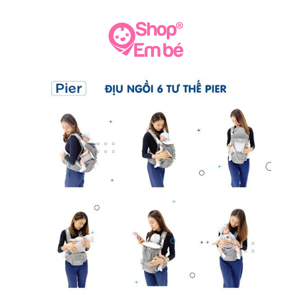 Địu em bé, Địu Ngồi Pier Cao Cấp 6 tư thế Dành Cho Bé tuổi đa năng nhiều tư thế có ghế