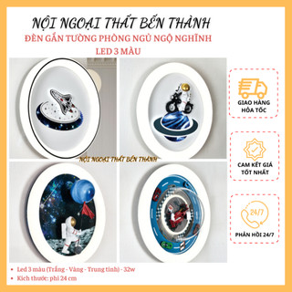 Đèn tường tròn hoạt hình AC41-22 đến 32 - Led 3 màu hoạt hình decor phòng ngủ chill, phòng khách hiện đại