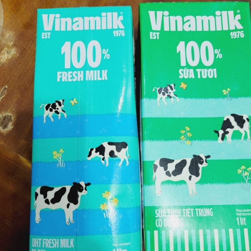 Sữa lít vinamilk không đường, có đường