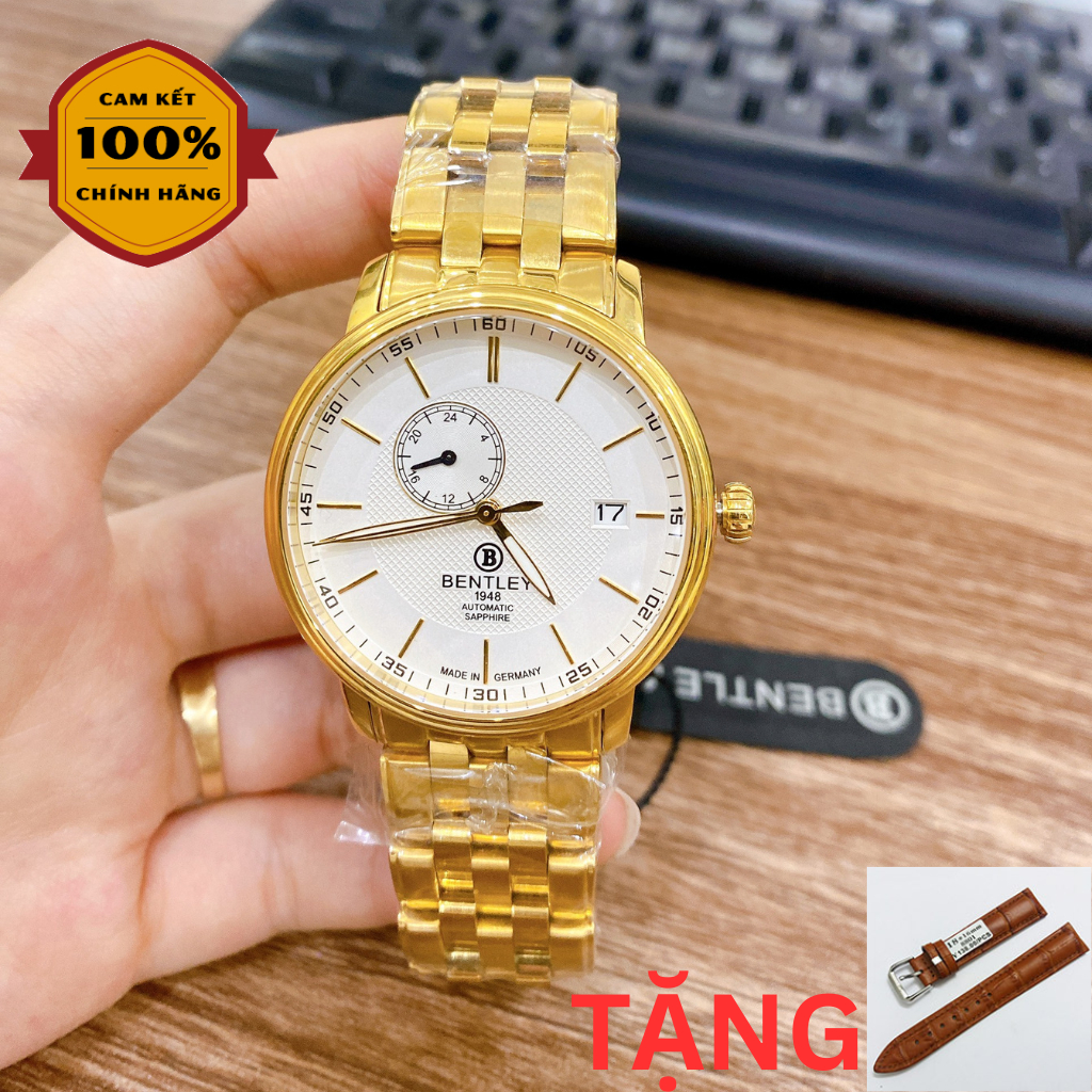 Đồng Hồ Nam BENTLEY BL1832-15MKWI Máy Automatic Kính Sapphire Chính Hãng Tặng Dây Da Cao Cấp