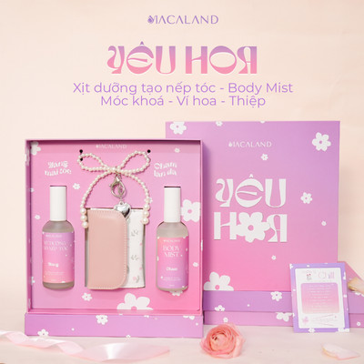 [BOX QUÀ TẶNG] Combo Xịt giữ nếp tóc và Body Mist xịt thơm body hương Violet MACALAND 100ml Phiên bản giới hạn