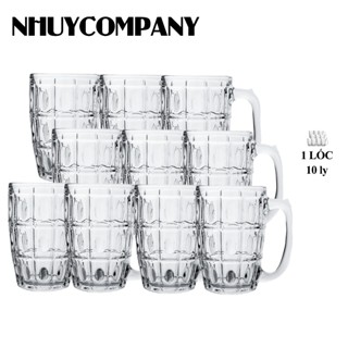 Combo 10 ly nhựa mica trong suốt có quai cao cấp, dùng uống trà đá, uống bia, an toàn tiện lợi | NHUYCOMPANY
