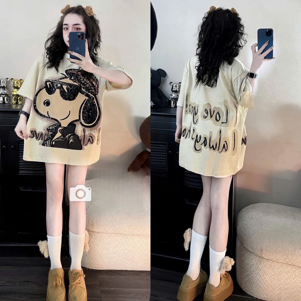 Áo phông nữ in hình chú CÚN siêu dễ thương. Áo thun nữ chất cotton hot hit 2025 | BigBuy360 - bigbuy360.vn