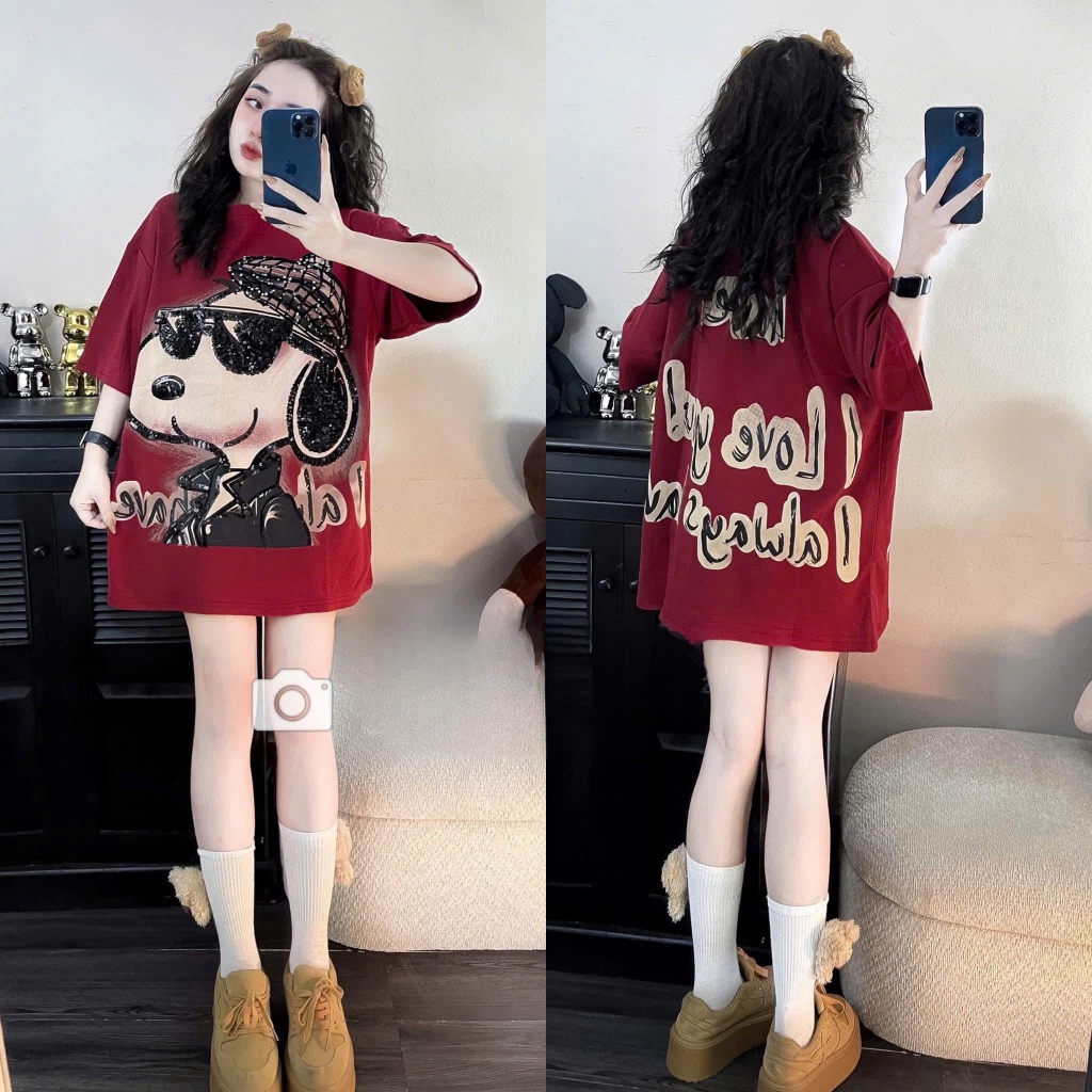 Áo phông nữ in hình chú CÚN siêu dễ thương. Áo thun nữ chất cotton hot hit 2025 | BigBuy360 - bigbuy360.vn