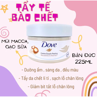  Kem Tẩy Tế Bào Chết Body Dove Macca Lựu Đỏ Chăm Da Sáng Mịn Giữ Ẩm Dưỡng Trắng 225ML Bản Đức Cao Cấp JP 4.0 ... 