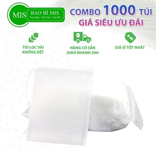  1000 Túi lọc trà vải không dệt có dây rút bao bì MIS kích thước lớn nhỏ đựng bột cafe gia vị 
