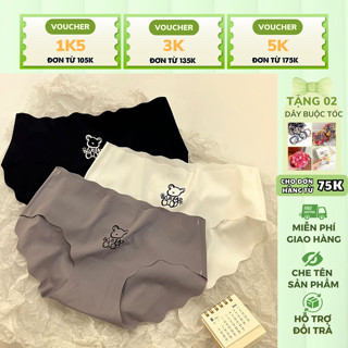 Combo 10 Quần Lót Nữ Su Hình Gấu Tàng Hình Sexy Gợi Cảm Tạo Đường Cong Quyến Rũ 40-75Kg QL105 tranganhshop