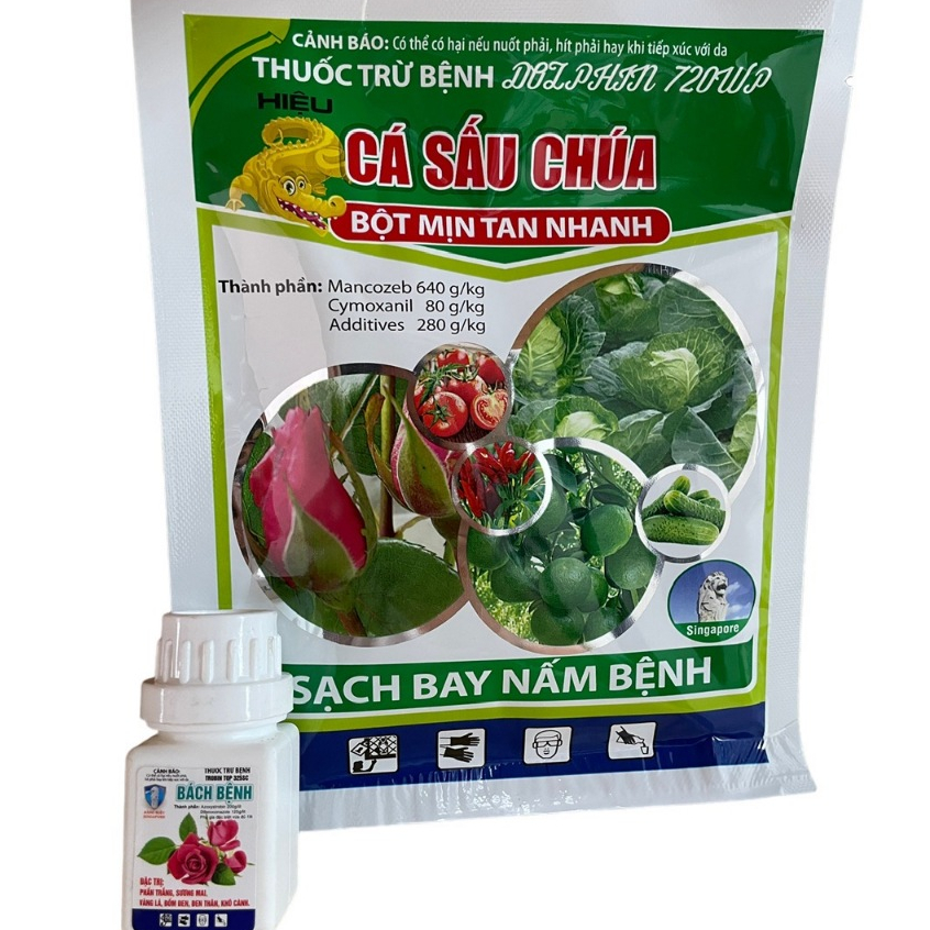 🔥 BỘ ĐÔI CÁ SẤU CHÚA 720WP & BÁCH BỆNH TP 325SC (15ML) - THUỐC TRỪ NẤM BỆNH CHO HOA HỒNG 🔥