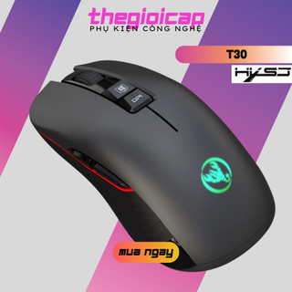 Chuột gaming led chơi game không dây wireless 2.4ghz 3600dpi hxsj t30