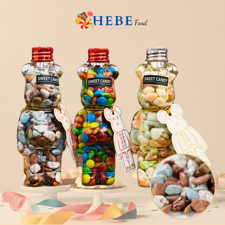 Kẹo Đá Sỏi Chocolate Cosco Candy Đài Loan Chai Gấu 58g