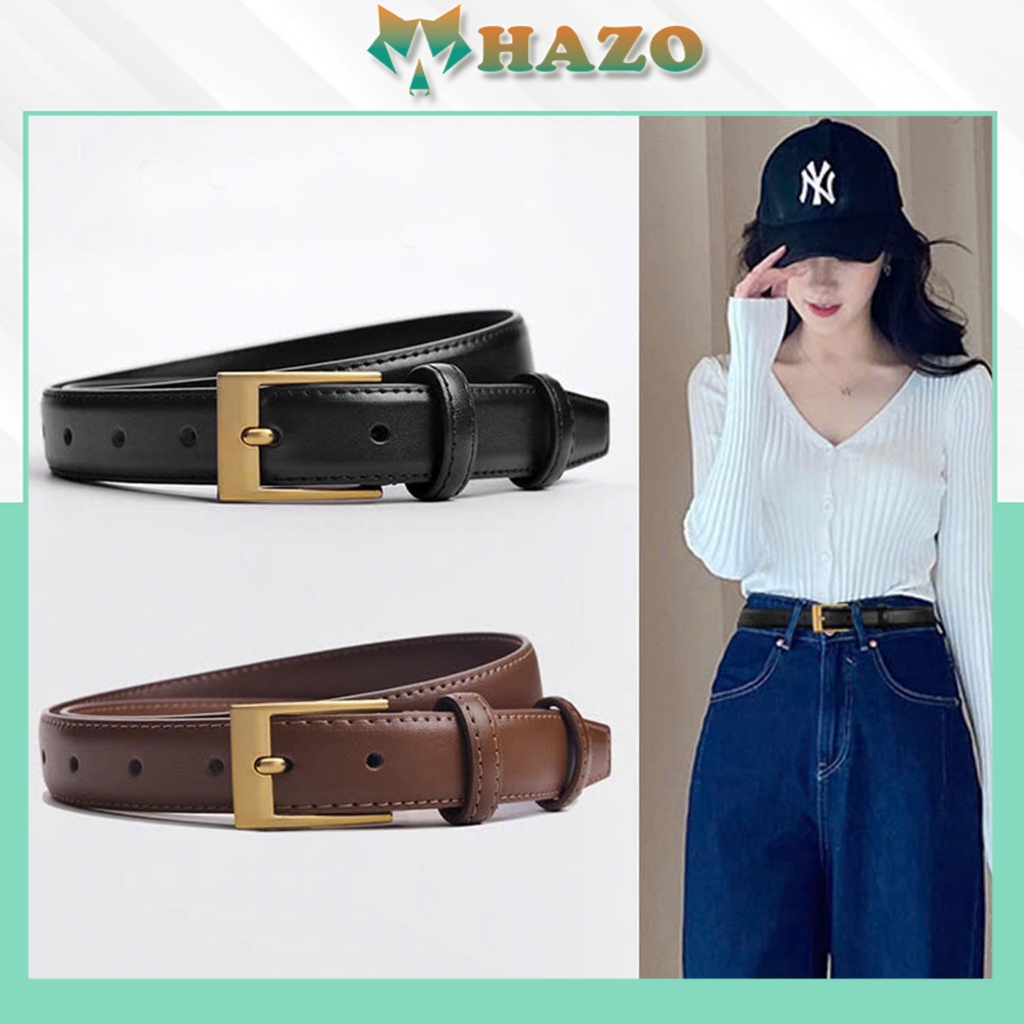 Thắt lưng nữ PK564 da mềm Khóa Vuông Hàn Quốc dây nịt nữ bản 2.3cm da PU phong cách mới hiện đại