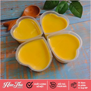 Hộp flan hình trái tim (50 hộp) hũ nhựa hấp bánh flan, da lợn, đựng tàu hủ singapore, panna cotta, rau câu ly