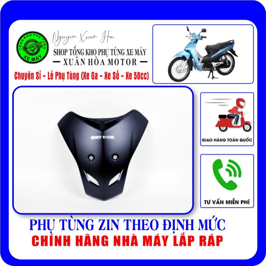 Mặt nạ nhỏ Wave Alpha Detech 50cc/ Wave RS Detech/ Wave 50cc / RS 50cc (Chất liệu nhựa ABS, chính hã