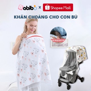  Khăn choàng cho bé bú BABIBO thiết kế 2 lớp siêu thoáng khí che nắng gió cho bé khi đi ra ngoài 