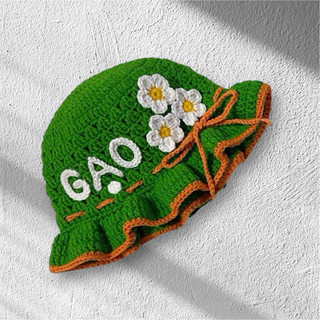 Nón len bé gái. Nón len bèo 3 hoa handmade