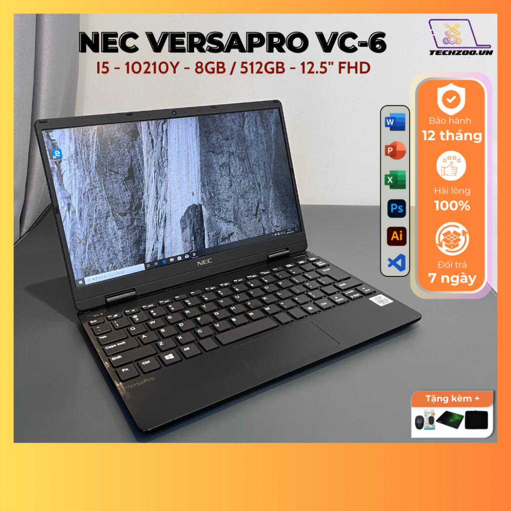 Laptop Mini NEC VersaPRO VC-6 I5-10210Y/8GB/512GB SSD/12.5inch FHD/ nặng 800g, siêu nhỏ gọn, có HDMI
