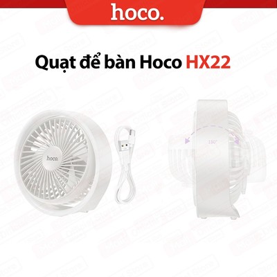 Quạt để bàn Hoco HX22 nhỏ Gọn, Mát Mẻ, Tiện Lợi , pin 1800mAh, 3 chế độ gió tùy chỉnh, hoạt động êm ái, không gây ồn