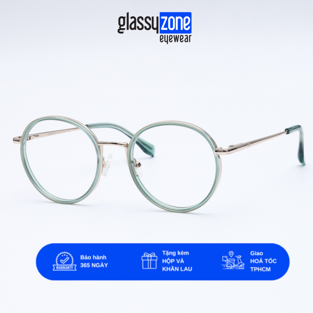 Gọng kính cận, Mắt kính giả cận Acetate Form tròn Nam Nữ Avery 14047- GlassyZone