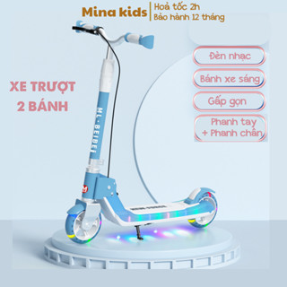 xe scooter trượt 2 bánh cho bé từ 4-15 tuổi tải trọng 100kg có phanh tay chân, nhạc đèn vui nhộn đồ chơi trẻ em