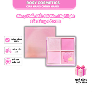 [ HOT XIXI] Bảng Phấn Mắt Má Kèm Highlight Bắt Sáng 4 Ô XIXI Ice Cream Cool Tone Hồng Barbie Cosmetic NO.D511 ROSY SINCE