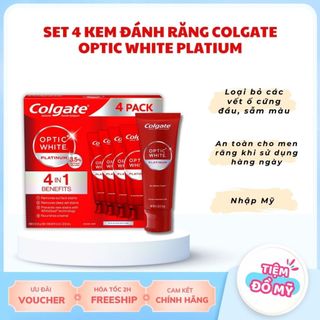  Kem đánh răng Colgate Optic White Platinum High Impact White 116g Hàng Mỹ 