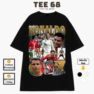 [ Giá tốt nhất  ] Áo thun in hình bóng đá Ronaldo Vintage New Tee 68 Cotton 100% Oversize Nam Nữ